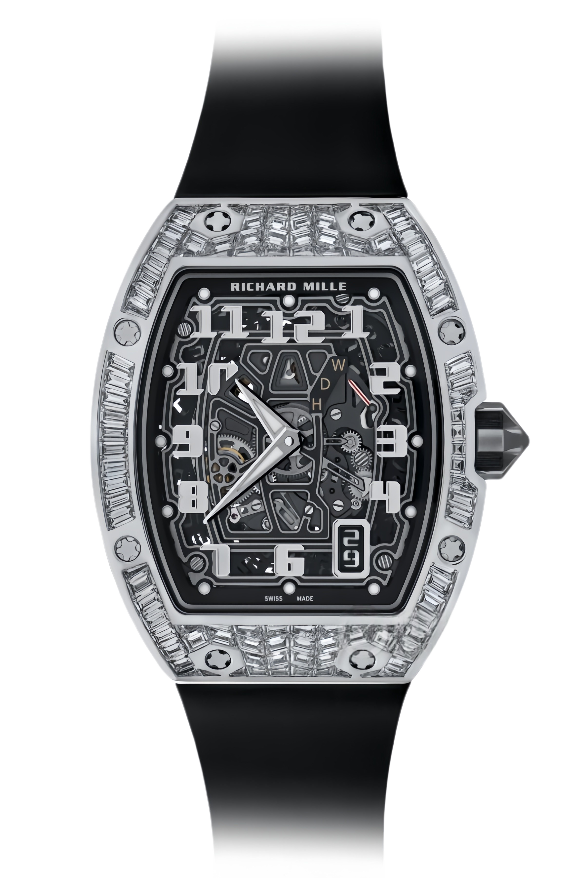 Richard Mille RM 67-01 White Gold Baguette Diamonds Super Clone Watch – Ultra-Thin Skeleton Dial Replica
