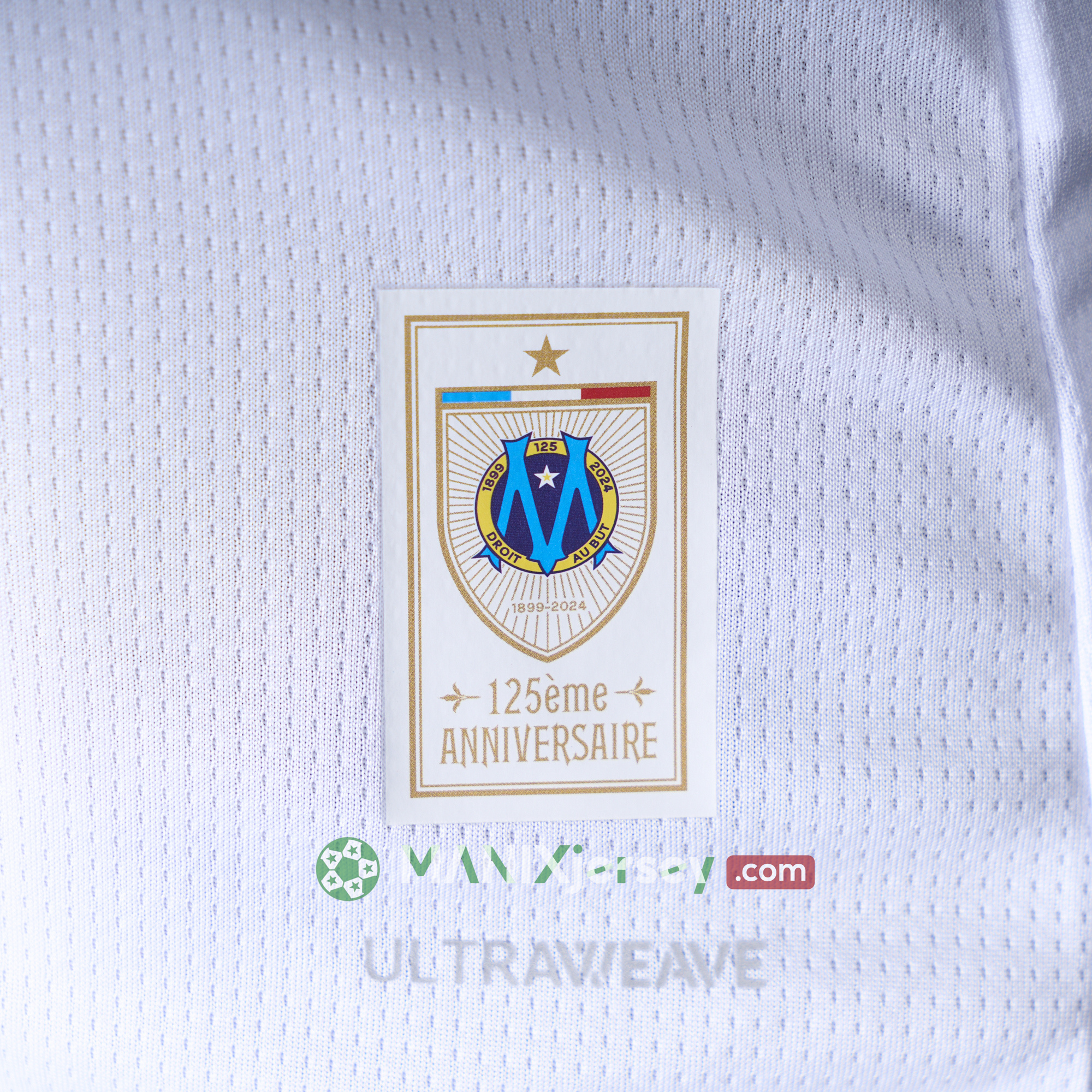 ManixJersey.com | Marseille 24-25 125th Anniversary White Jersey - Player Version -Customize Name, Number and Patch | Worldwide Shipping