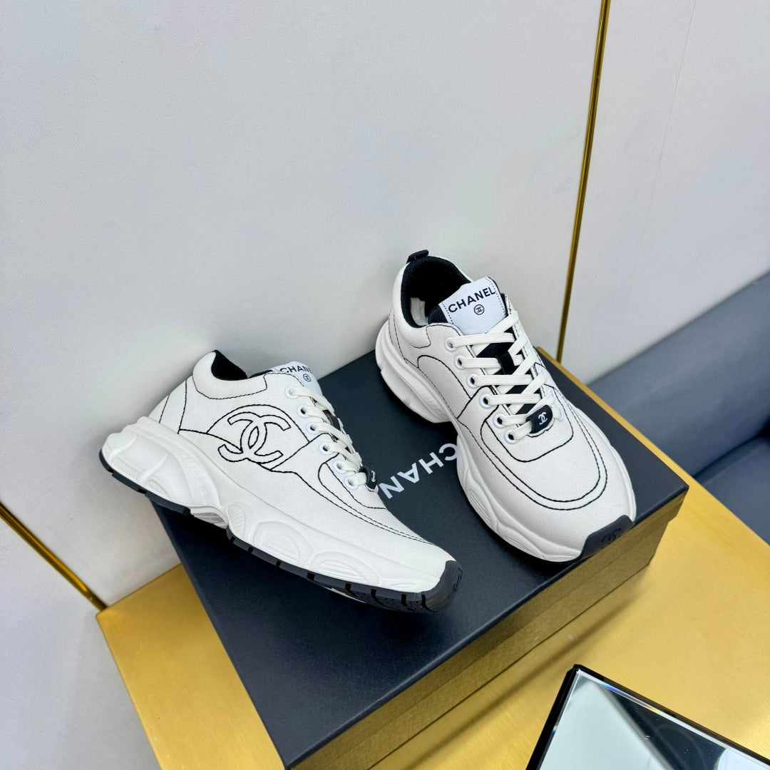 SNEAKER IN WHITE MIX BLACK BREATHABLE FABRIC、mysite、Cacoeks