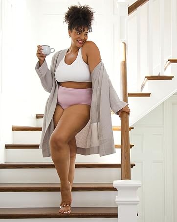 Woman on staircase wearing panty