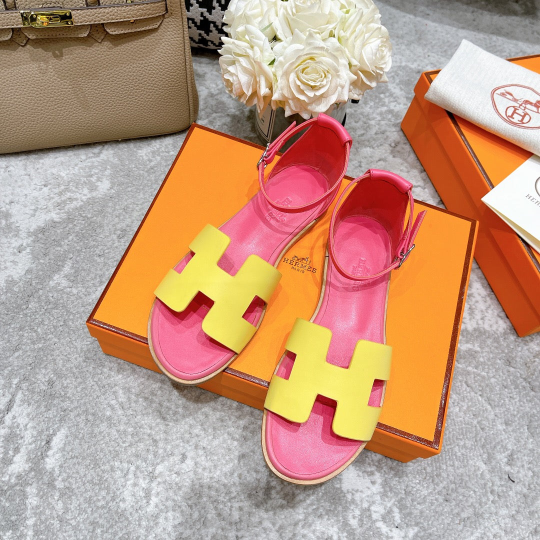 SANTORINI SANDAL PINK MIX LEMON CALFSKIN、mysite、Cacoeks