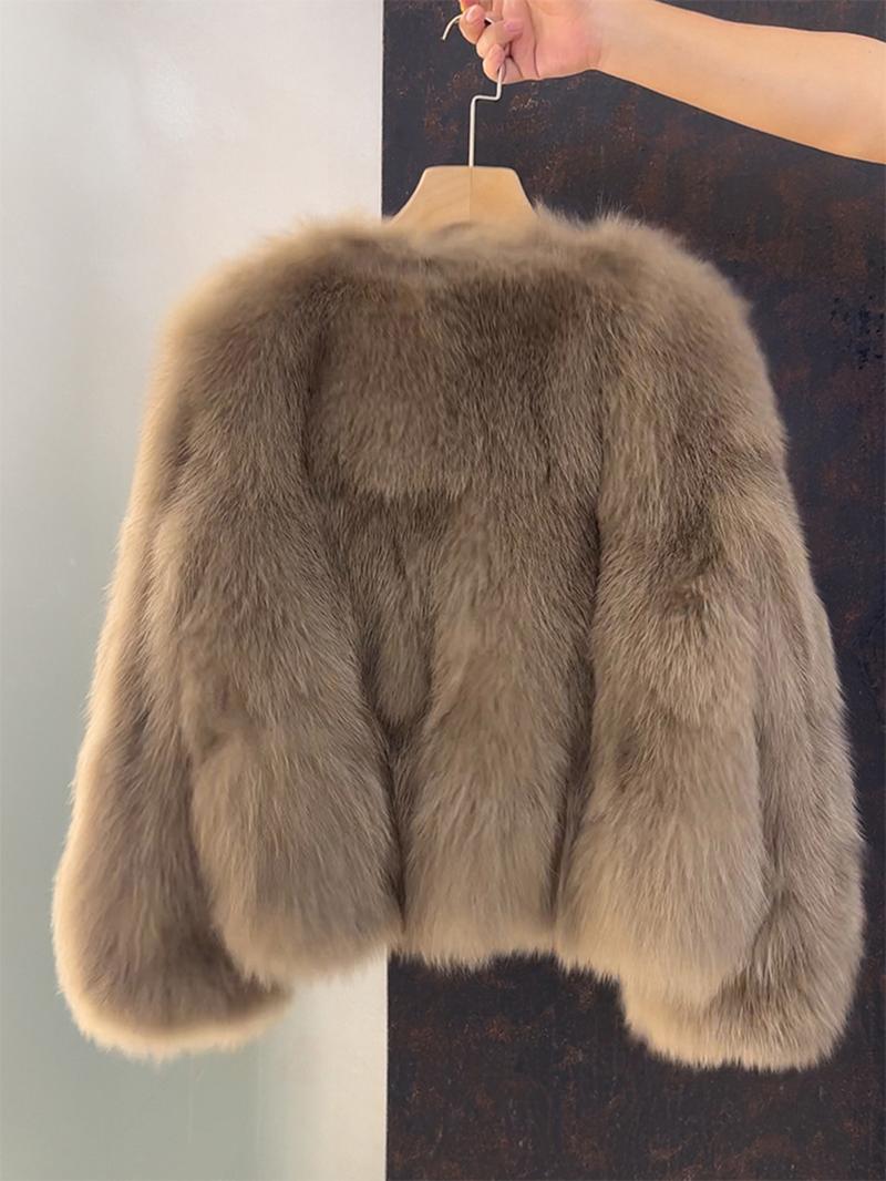 Women's Faux Fox Fur Coat Short Section Autumn Winter New Style Korean Version Commuting Real Fur Patchwork Outerwear