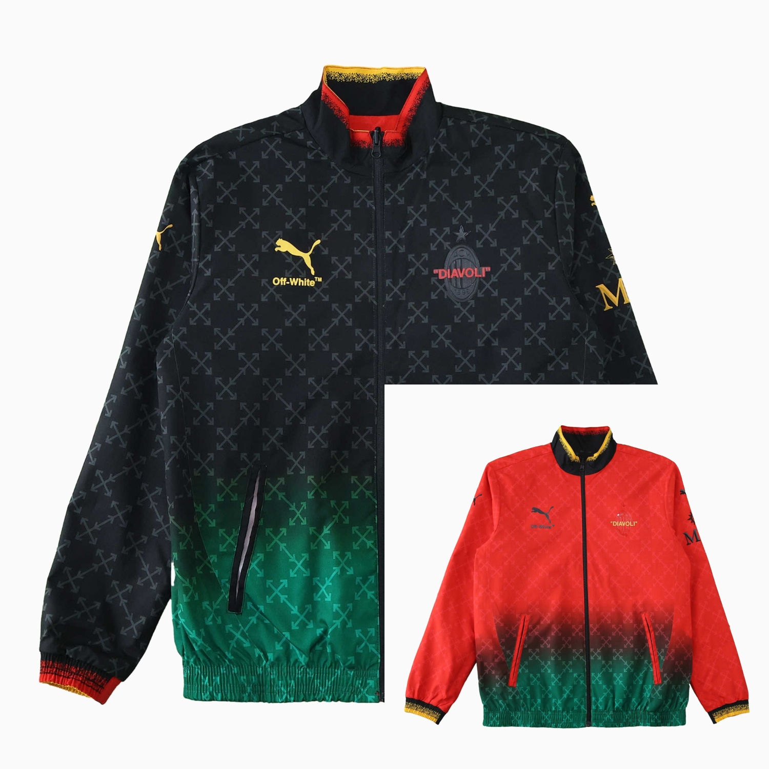 UltraTrikot-AC Milan 24-25 Fourth “Diavoli” Special Edition Double Sided Reversible Windbreaker - Black & Red