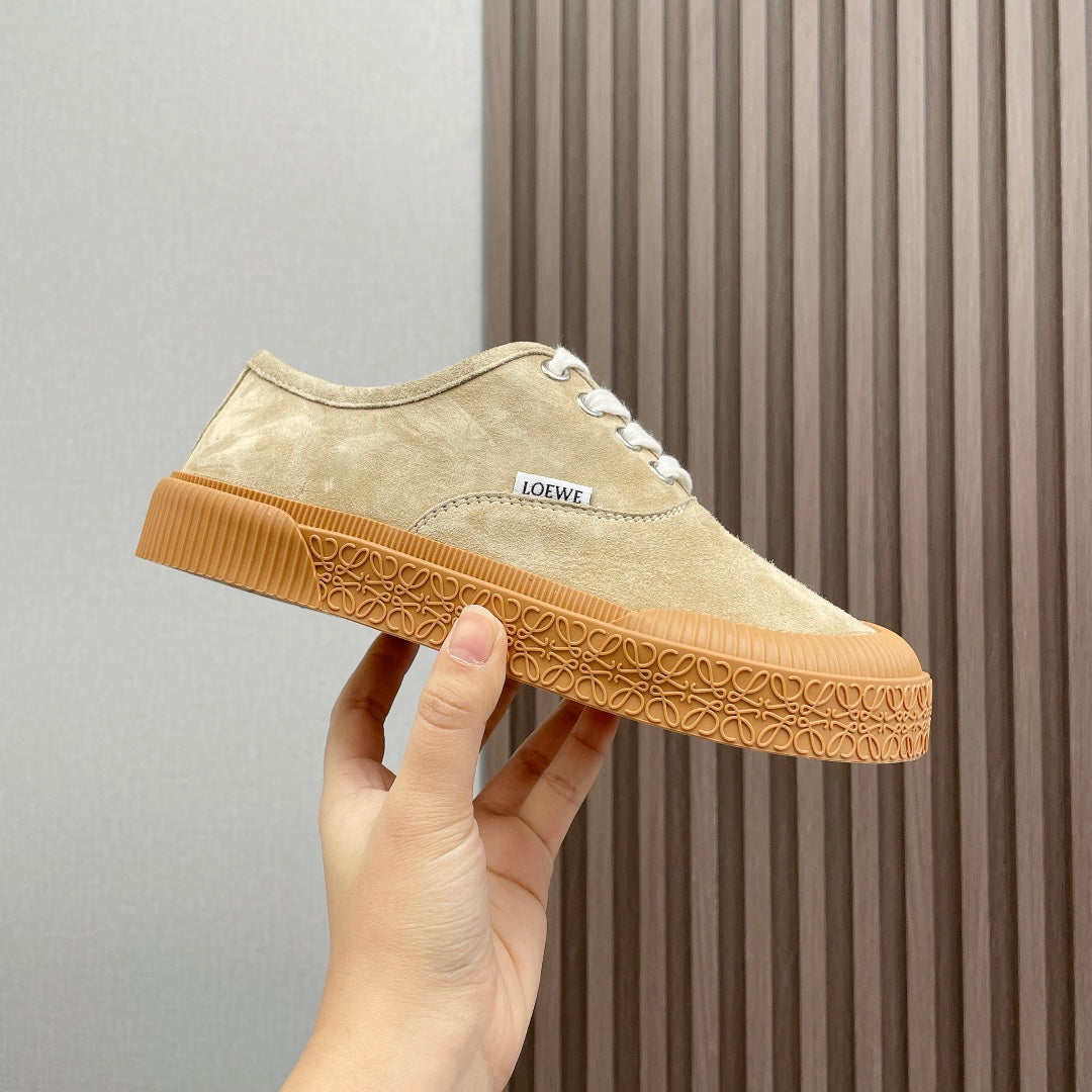 TERRA VULCA LACE-UP SNEAKER IN SAND BROWN SUEDE、mysite、Cacoeks