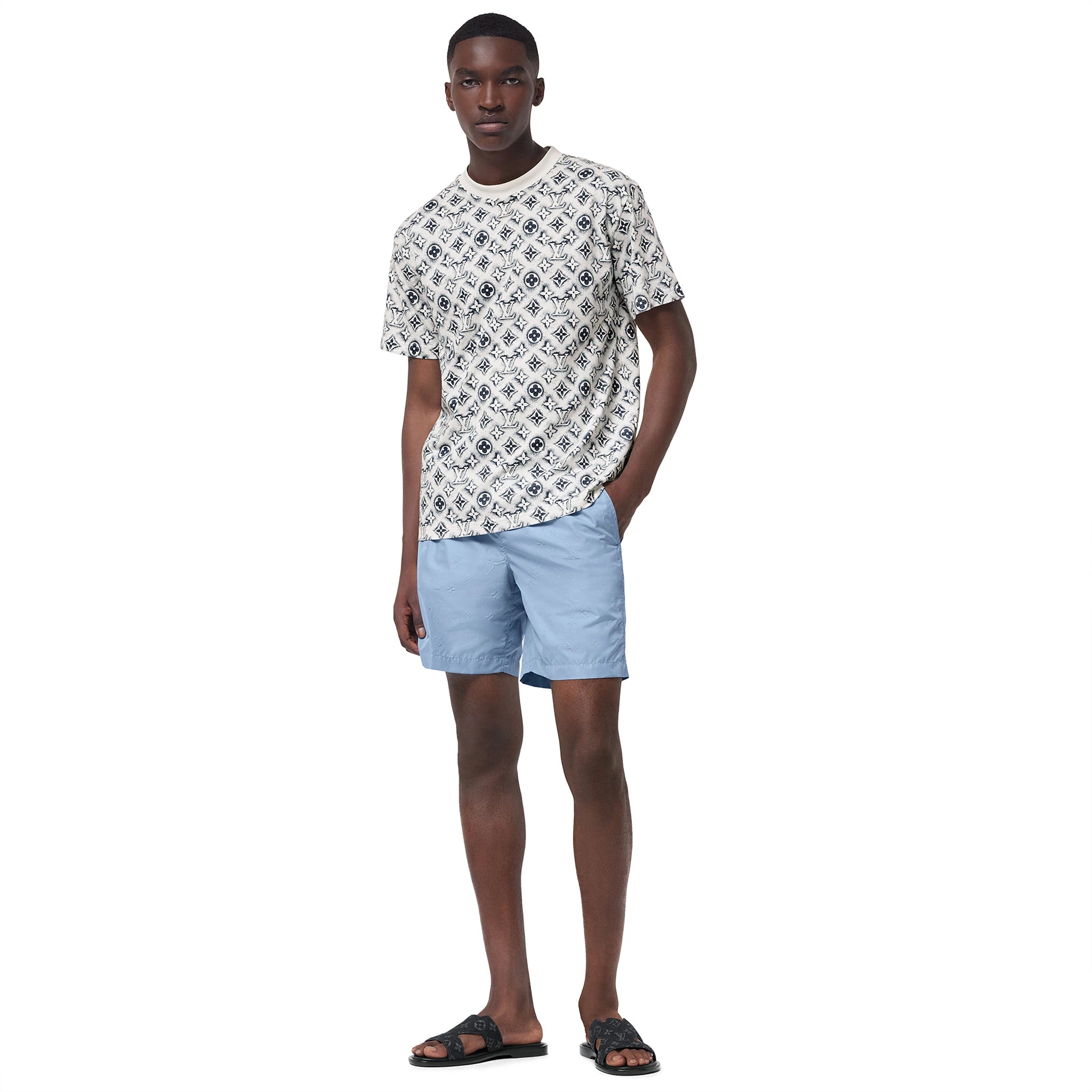 Louis Vuitton Monogram White Deep Black T Shirt、mysite、Cacoeks