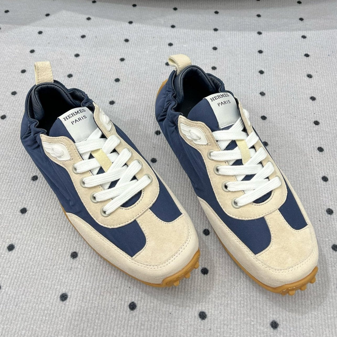 TRAIL SNEAKER IN IVORY TAN MIX SPACE BLUE SUEDE、mysite、Cacoeks