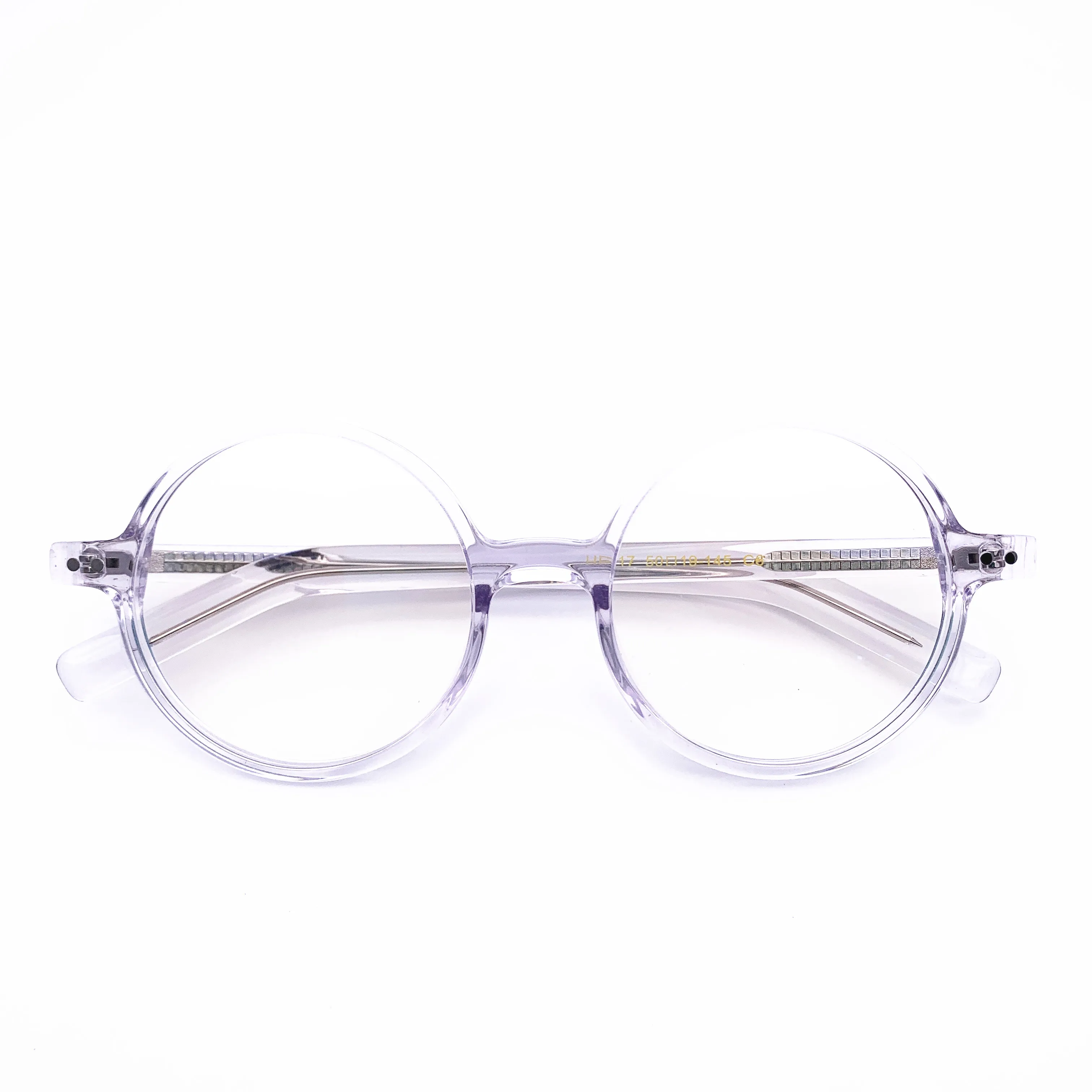 Belight Optical  Fancy Vintage Retro Acetate Big Round Shape Transparent Grey Design Spectacle Frame Precription Lens HP217