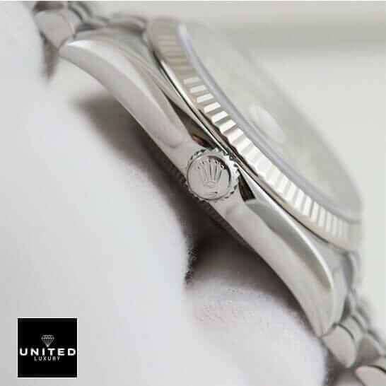 Rolex Datejust Steel Crown Pusher Right Side