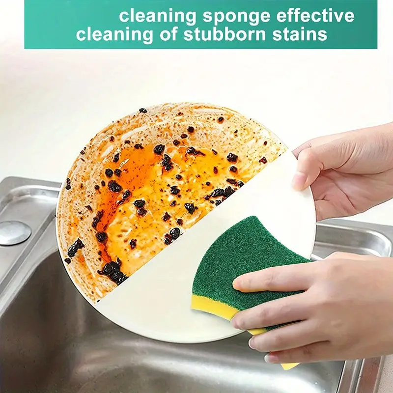 12 pcs eco friendly kitchen cleaning sponge scouring pad and anti scratch scrubbing sponge perfect for dishware and countertops details 2