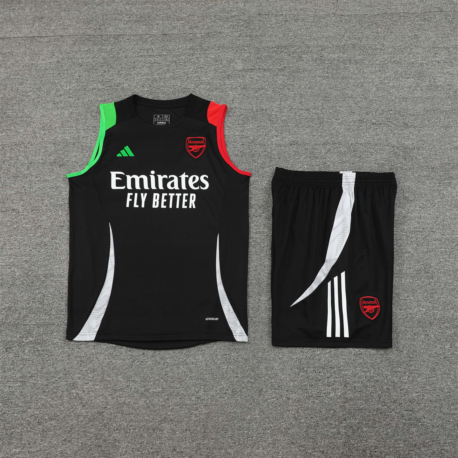 ManixJersey.com | Arsenal 24-25 Vest Training Set - Black -Customize Name, Number and Patch | Worldwide Shipping