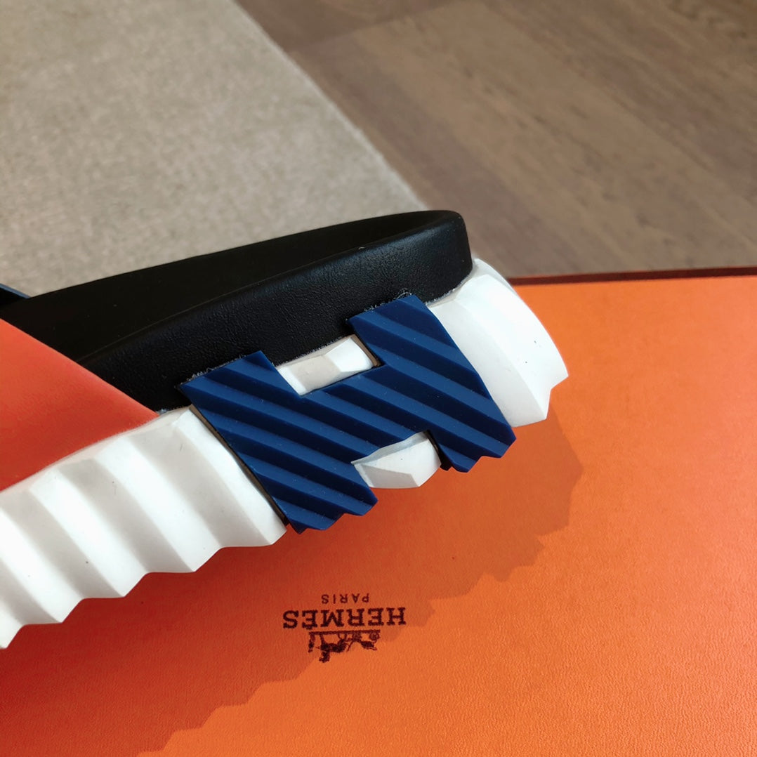 INFRA SANDAL BLACK MIX ORANGE CALFSKIN、mysite、Cacoeks