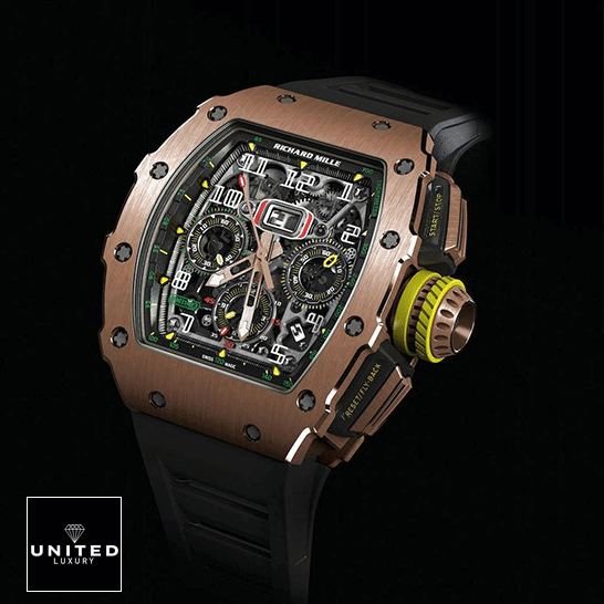 Richard Mille RM01103 Rose Gold Bezel Replica black background