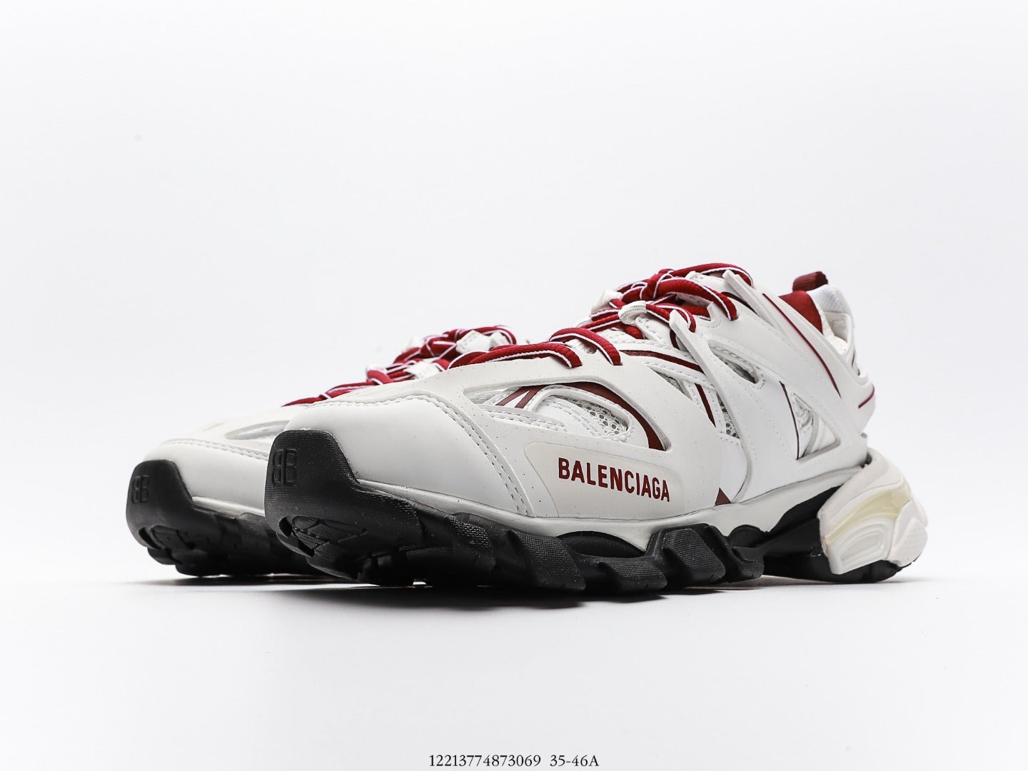 Balenciaga Track Trainer in White Burgundy、mysite、Cacoeks