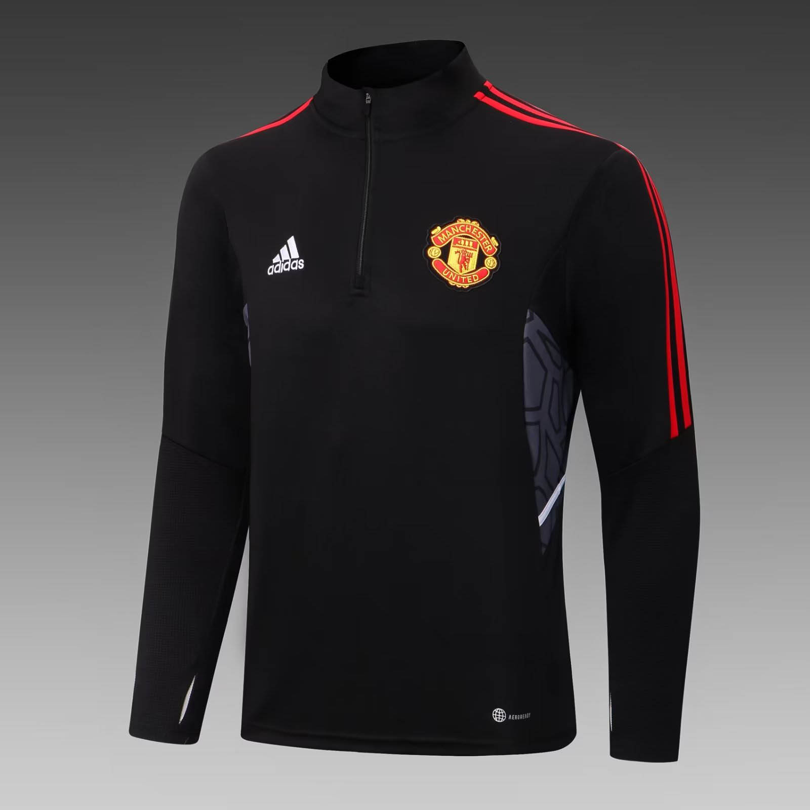 2022/2023 Manchester United Half-Pull Training Suit Black Football Shirt 1:1 Thai Quality Set:football jersey mysite: unitedjerseyfootball 邓江浪:football