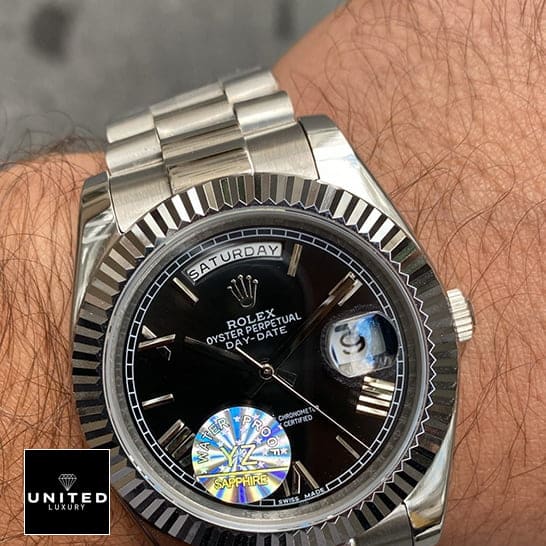 Rolex Day Date II Presidential 218239 Silver Jubilee Bracelet Replica