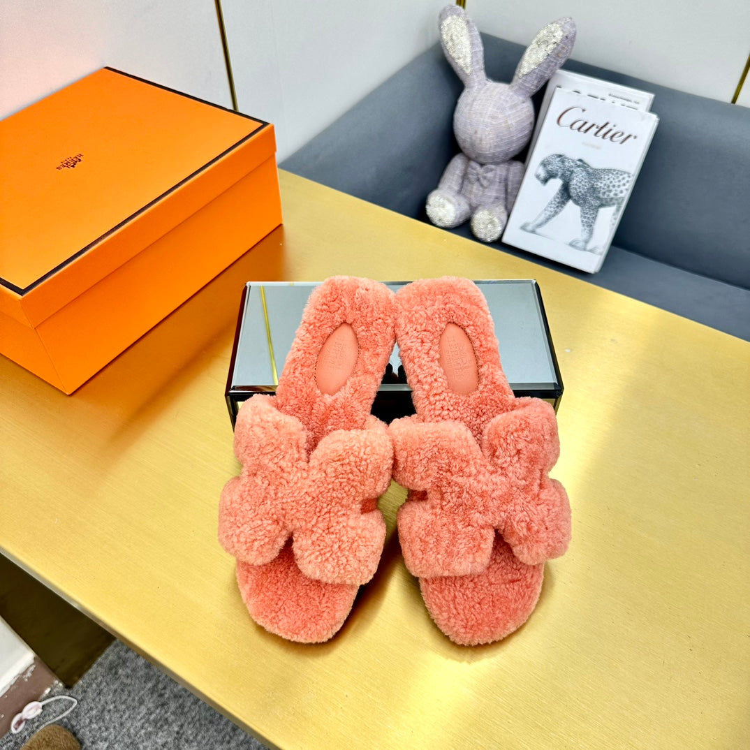 0RAN SHEARLING SANDALS SALMON PINK、mysite、Cacoeks