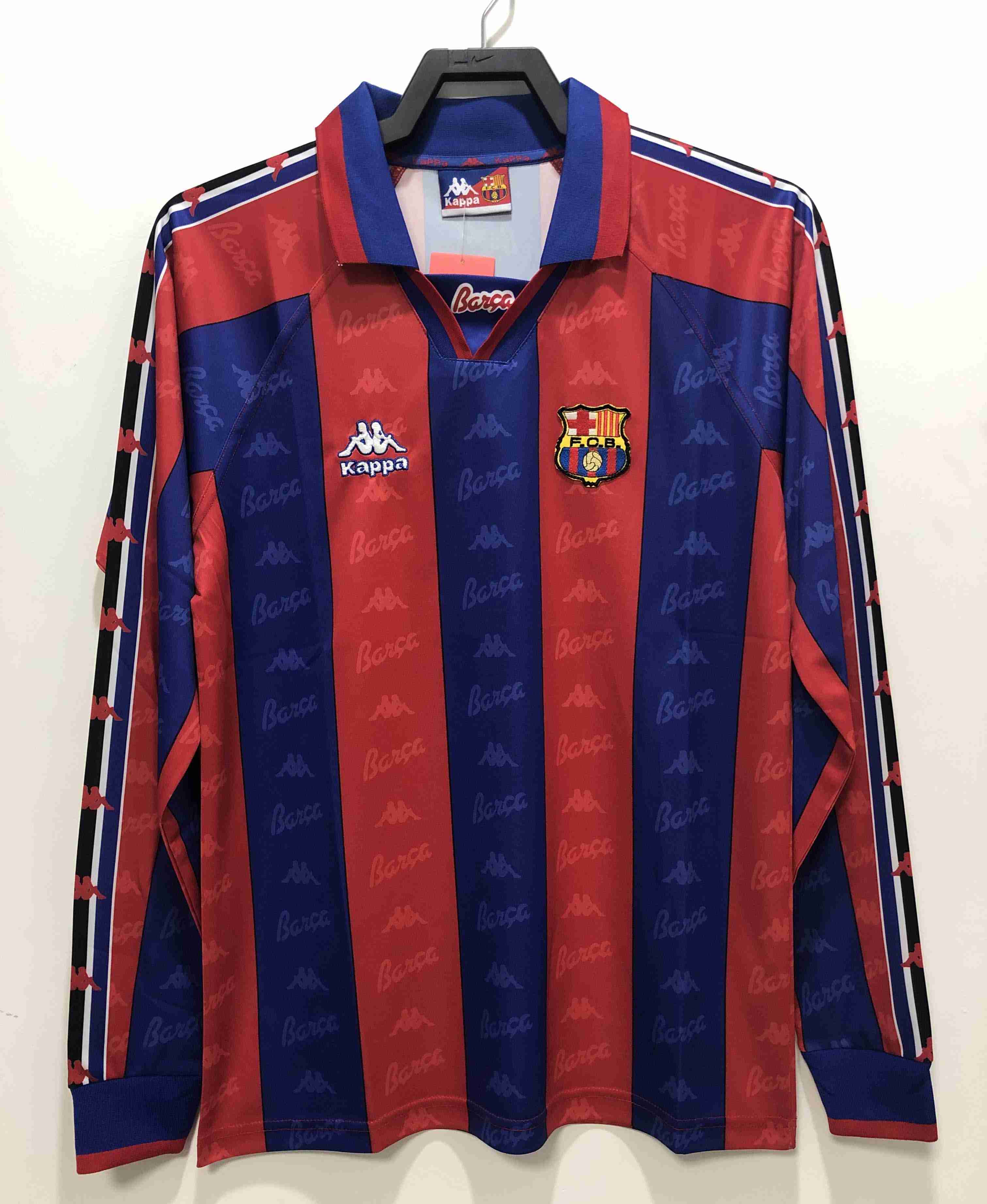 1996/1997 Retro Long Sleeve Barcelona Football Shirt Home Champions League-mysite Custom Football Kit- Nextkits