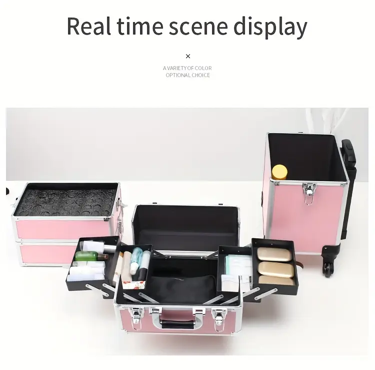 4 in 1 fireproof board makeup case colorful cosmetic case organizer makeup artist train case details 16
