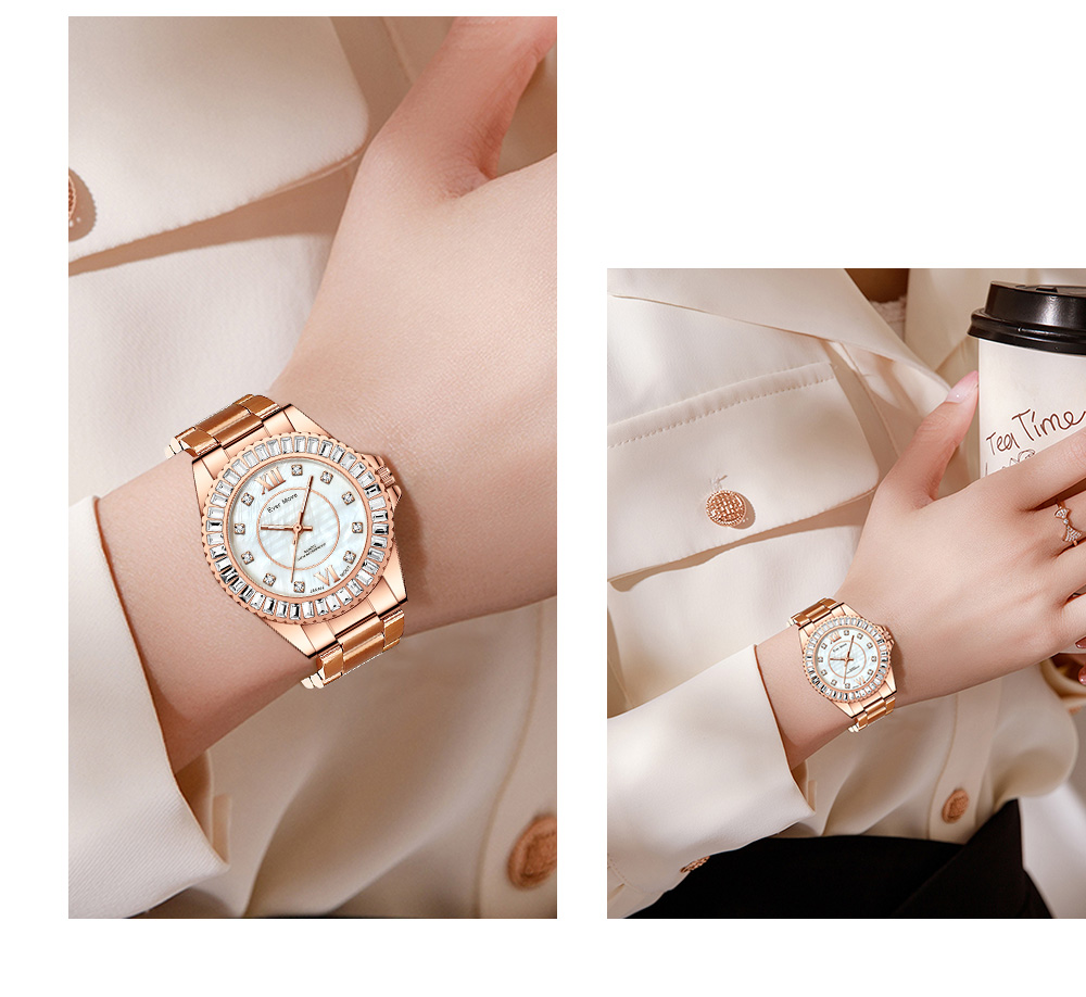 2022 Ever Move Women'S Luxury Fashion Watch Jewelry Diamond Japanese Movement Quartz Dress Watch
