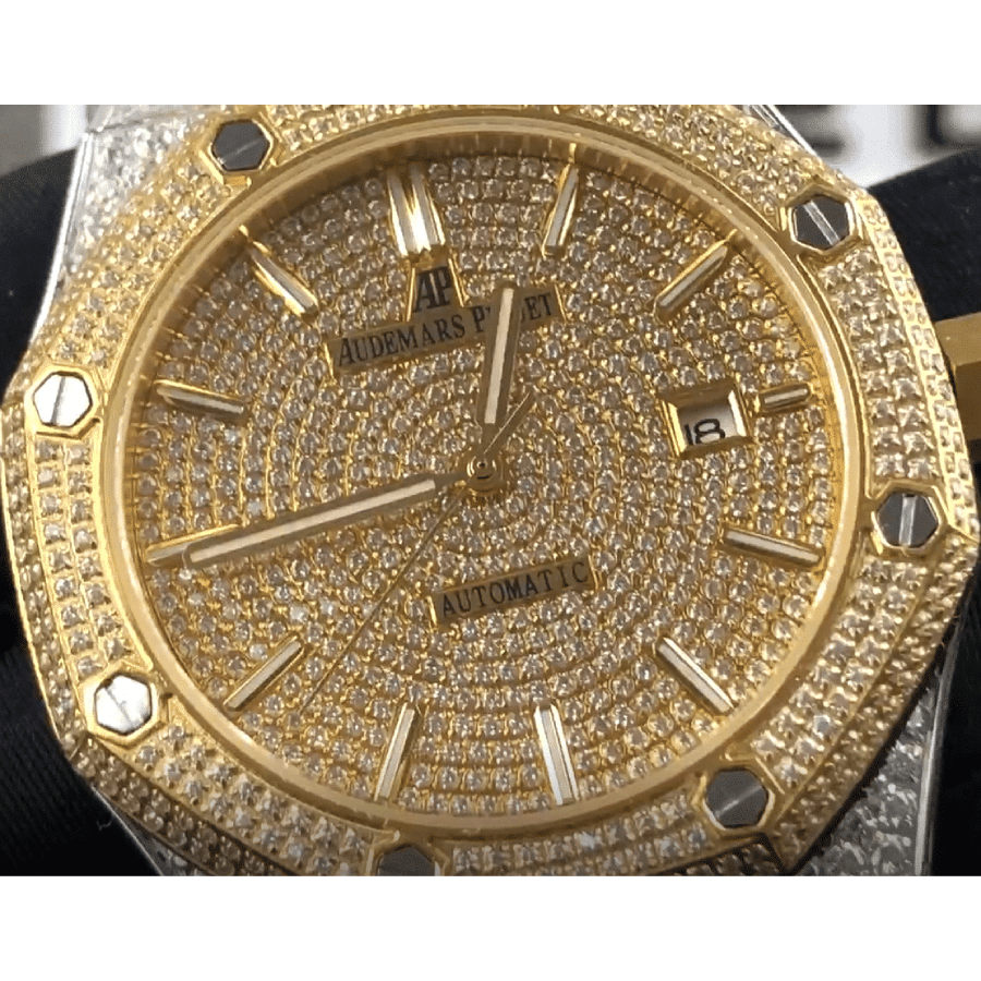 Audemars Piguet Royal Oak Iced Out Yellow Gold Replica 3