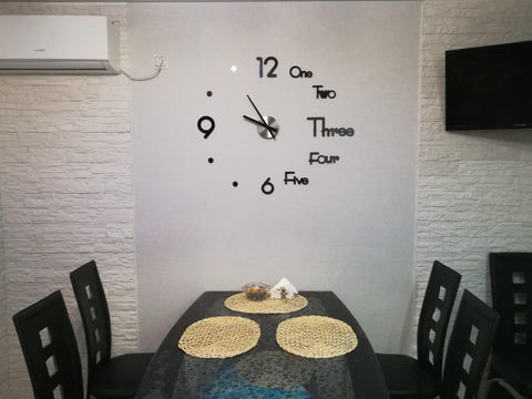 Black DIY 3D Wall Clock