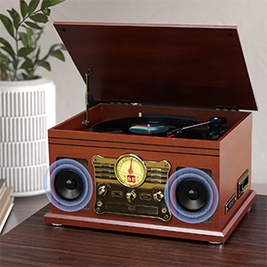 record player with speakers
