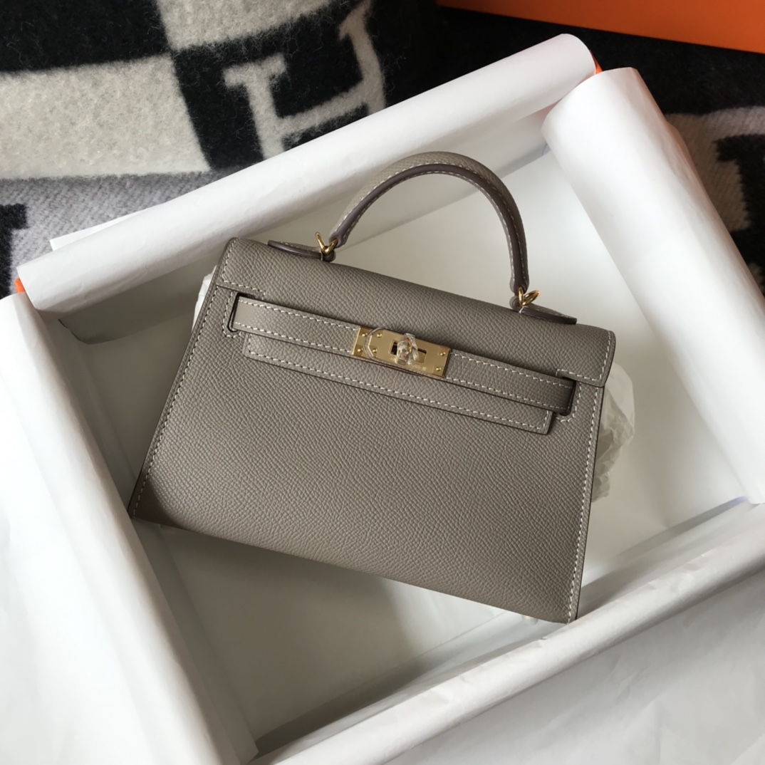 Original Copy Hermes Mini Kelly 19cm Leather Handbags More Colors-2