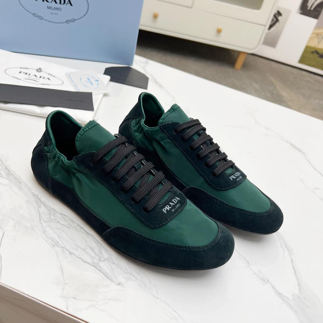 COLLAPSE SNEAKERS IN BLACK SUEDE AND FOREST GREEN NYLON、mysite、Cacoeks
