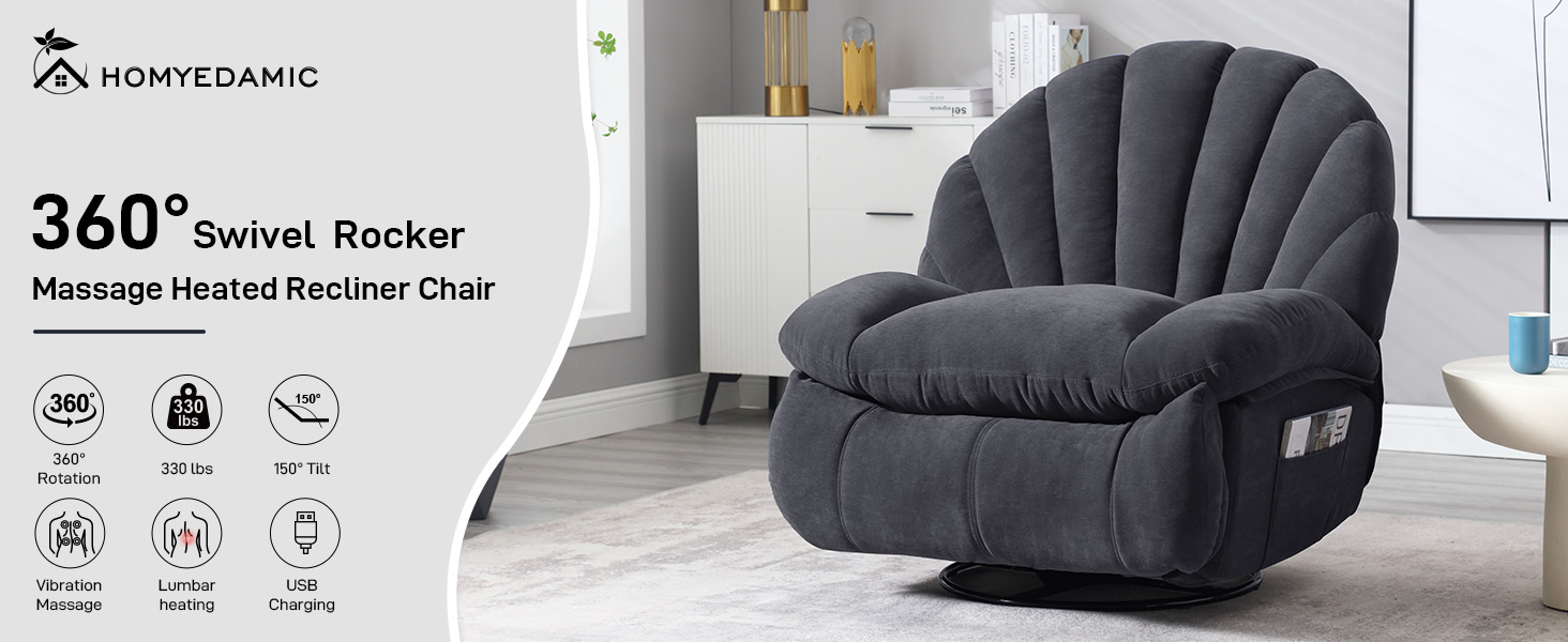 shell backrest recliner 9072 grey