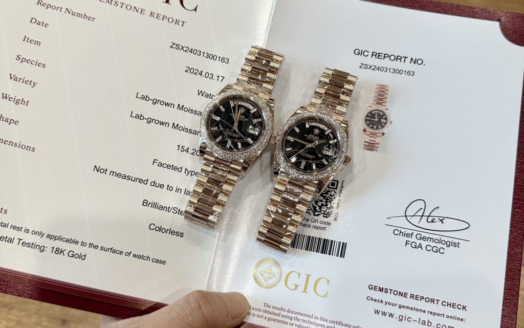 Đồng Hồ Rolex Day-Date Bọc Vàng Độ Moissanite Mặt Nham Thạch GS 158Grams 40mm (8)