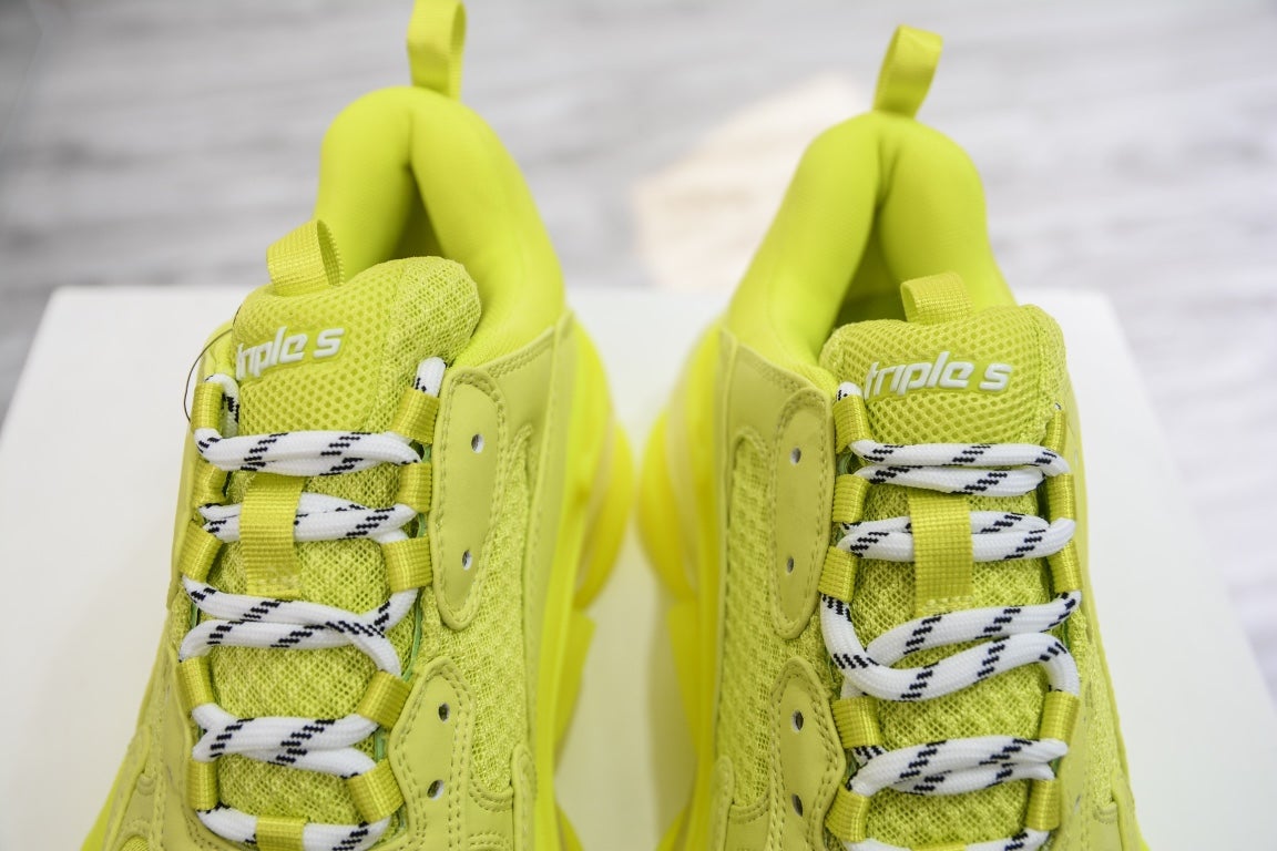 Balenciaga Triple S Clear Sole Sneaker Fluo Yellow White、mysite、Cacoeks