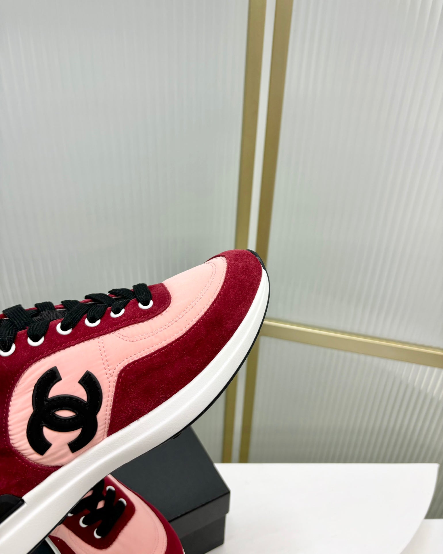 SNEAKER IN LIGHT PINK MIX CHERRY RED SUEDE、mysite、Cacoeks