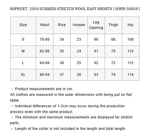 SOPHNET. 25S/S SUMMER STRETCH WOOL EASY SHORTS  SOPH-250018 