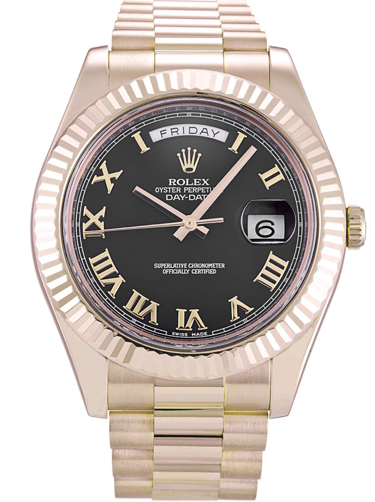 Replica Rolex Day-Date II 41mm Black Dial 218235-fasswatch