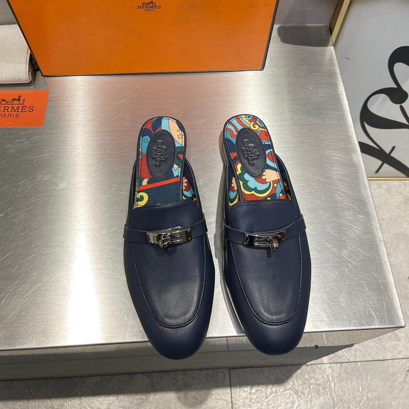 0Z MULE INDIGO CALFSKIN WITH PATTERN、mysite、Cacoeks