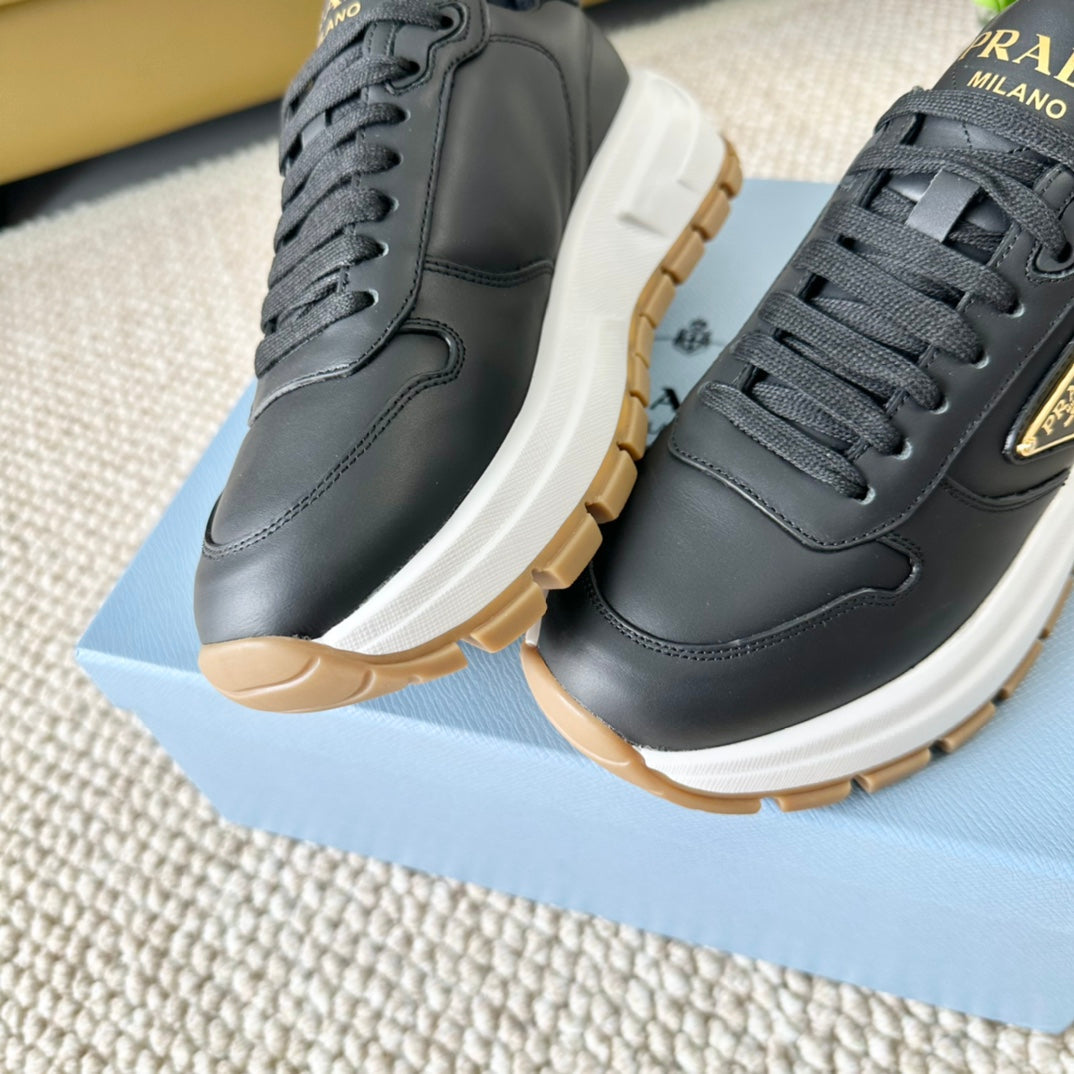 PRA THICK SOLE SNEAKER BLACK CALFSKIN、mysite、Cacoeks