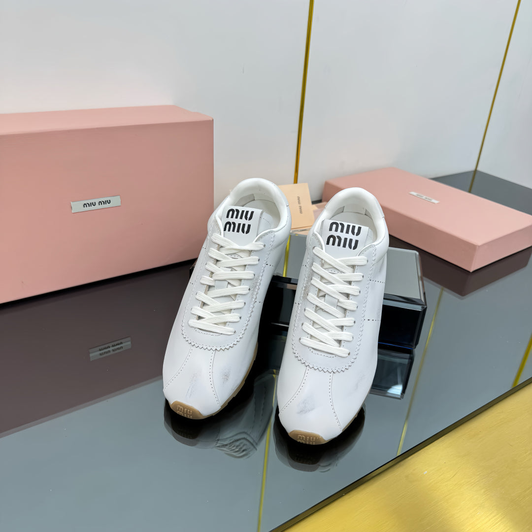 PLUME NAPPA SNEAKERS IN WHITE CALFSKIN、mysite、Cacoeks