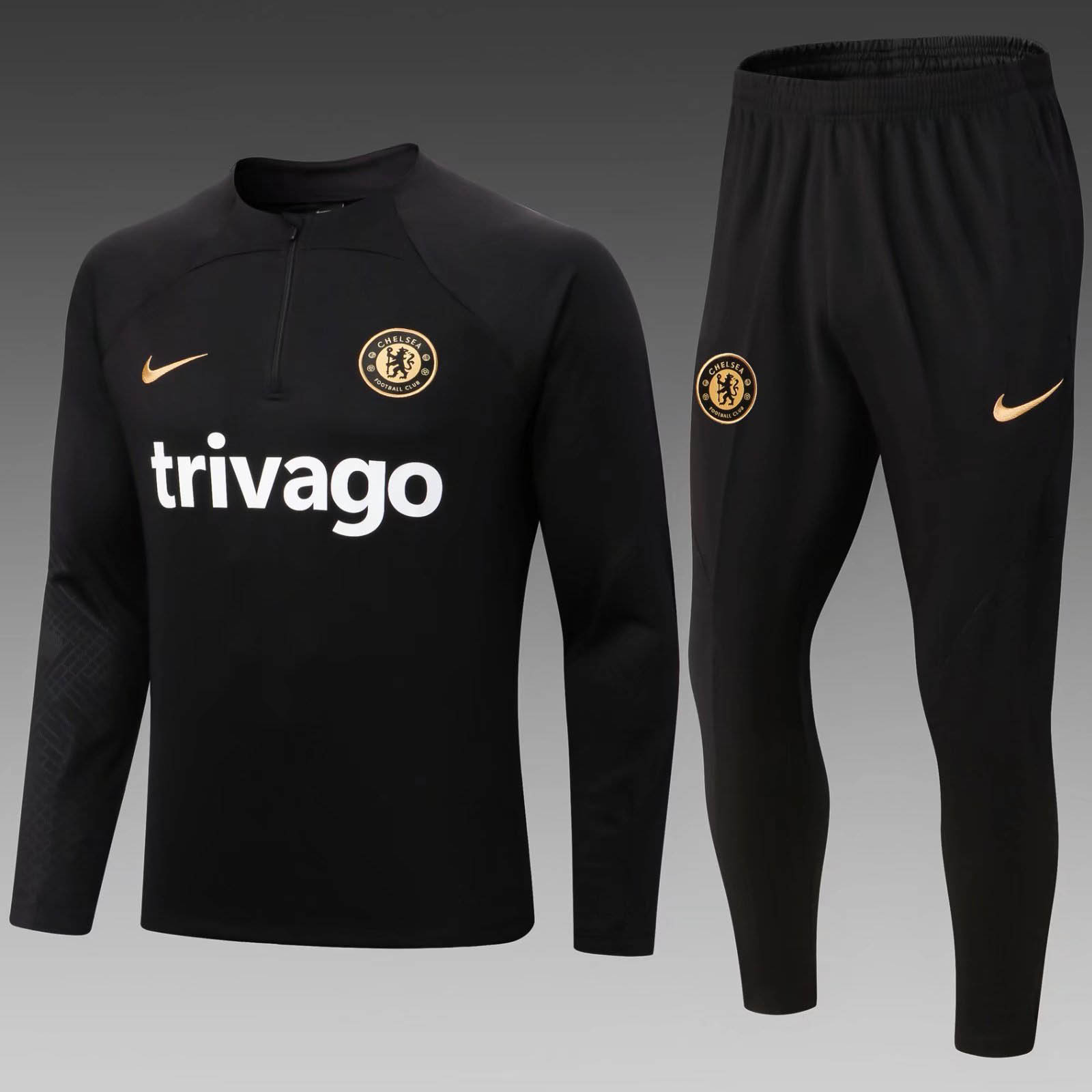 2022/2023 Chelsea Half-Pull Training Suit Black Football Shirt 1:1 Thai Quality Set:football jersey mysite: unitedjerseyfootball 邓江浪:football