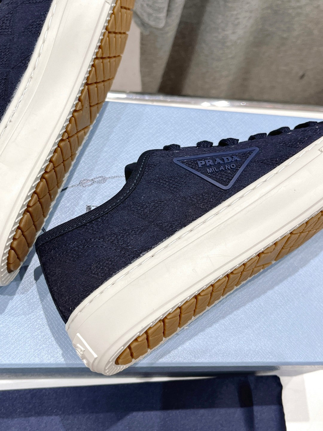 PRA PRINTED COTTON SNEAKERS BALTIC BLUE CANVAS、mysite、Cacoeks