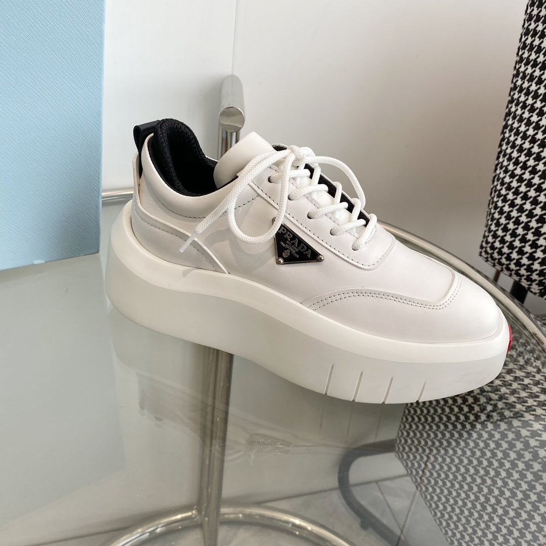 PRA THICK-SOLE SNEAKERS IN CALFSKIN、mysite、Cacoeks
