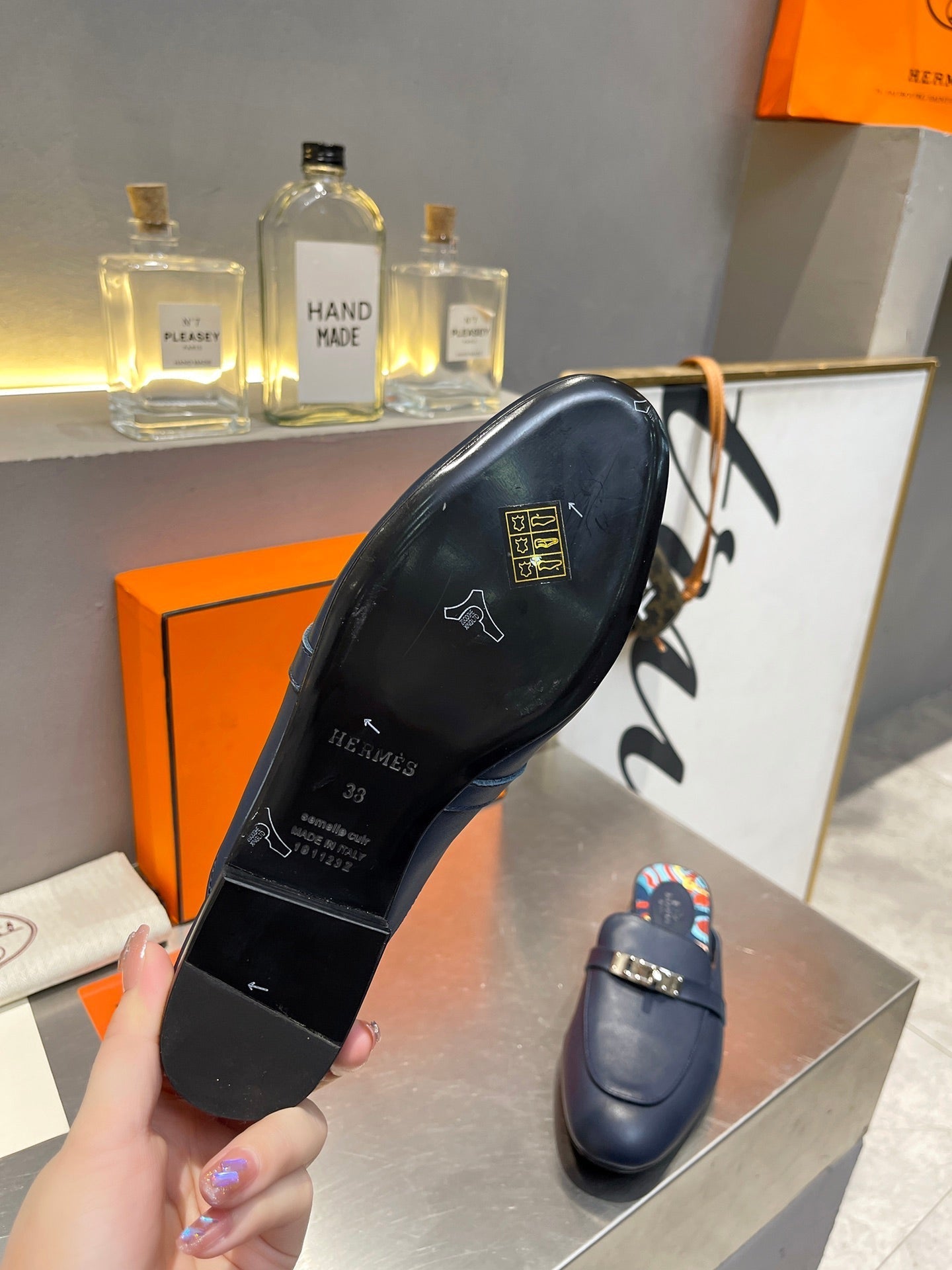 0Z MULE INDIGO CALFSKIN WITH PATTERN、mysite、Cacoeks