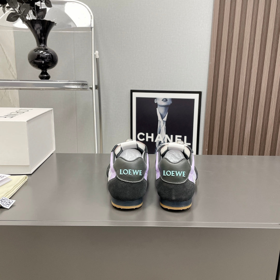 BALLET RUNNER 2.0 IN PURPLE PASTEL MIX BLACK SUEDE AND LYCRA FABRIC、mysite、Cacoeks