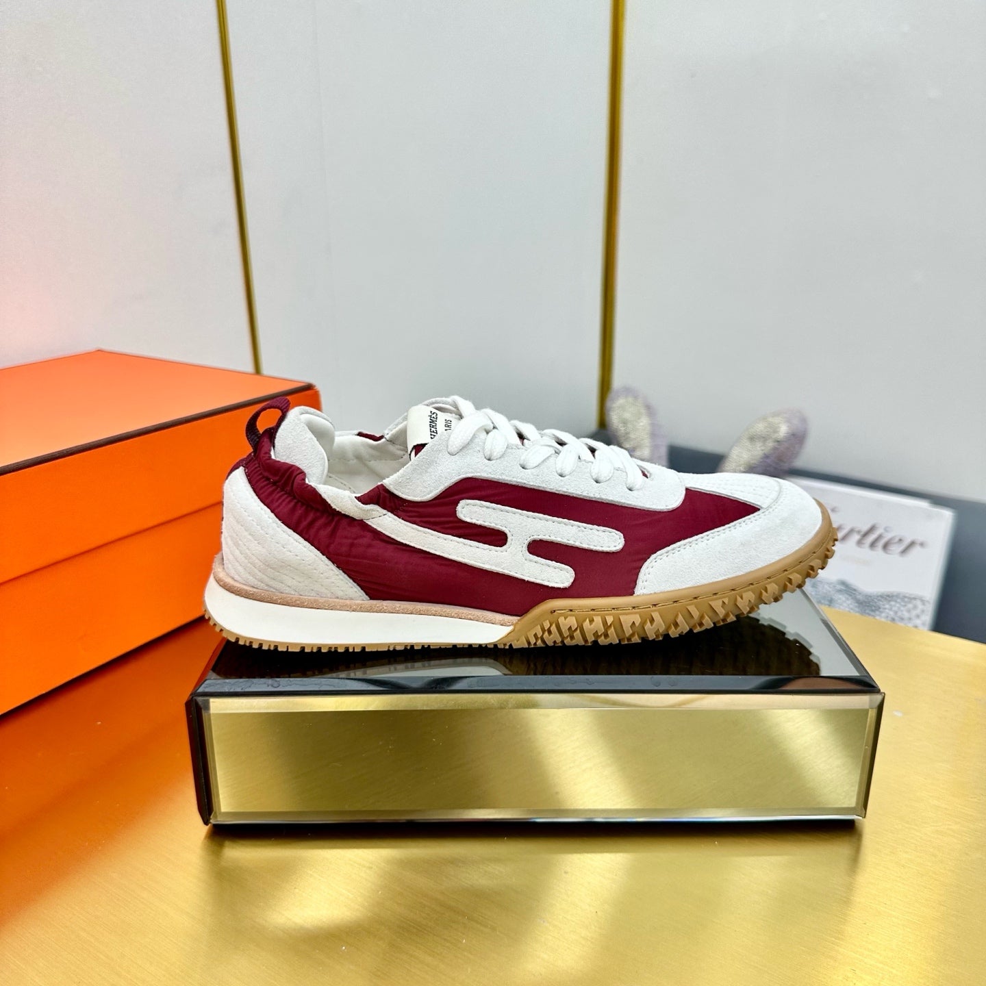 JET SNEAKER IN WHITE MIX SANGRIA RED SUEDE、mysite、Cacoeks