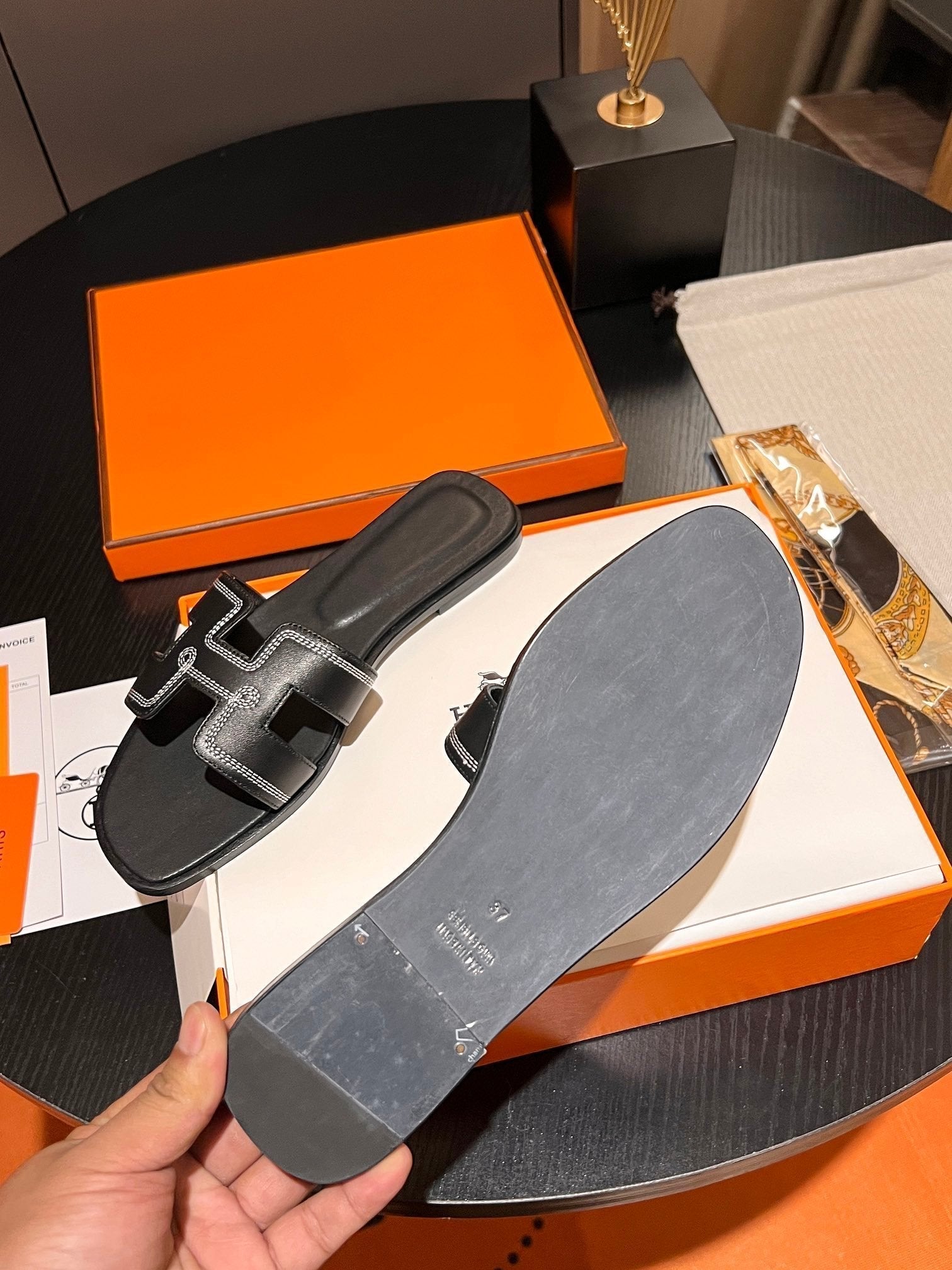 0RAN SANDAL Calfskin Black、mysite、Cacoeks