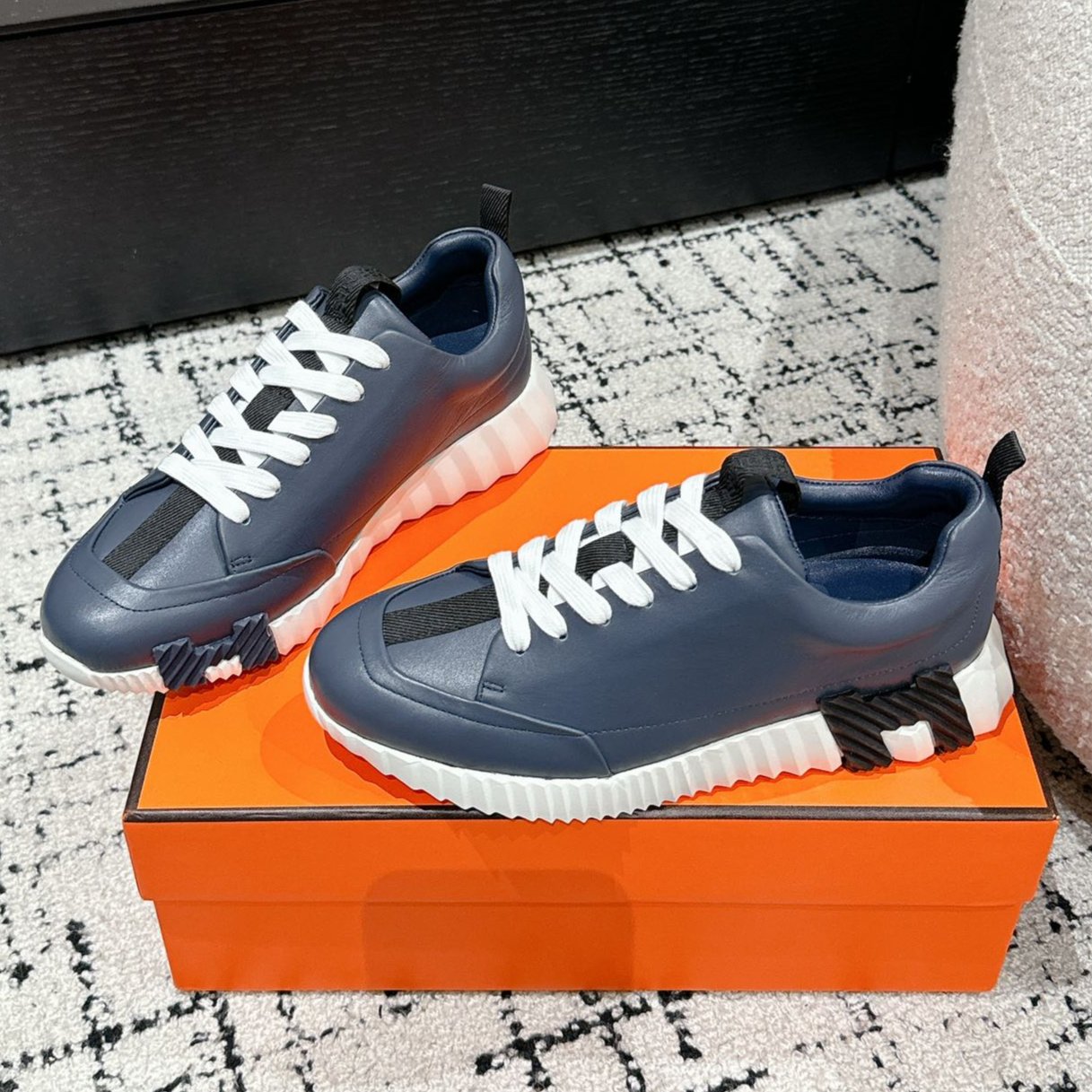 BOUNCING SNEAKER IN SPACE BLUE CALFSKIN、mysite、Cacoeks
