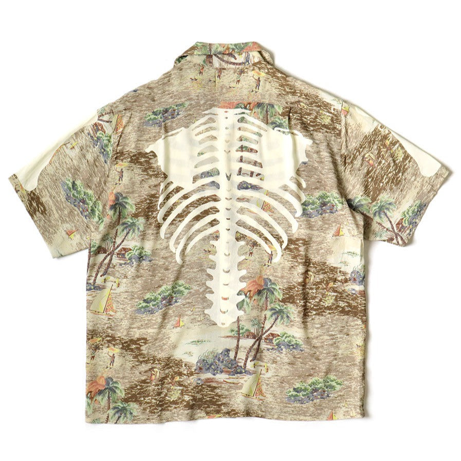 KAPITAL Rayon Kamehameha BONE pt Aloha Shirt  EK-1214SSA 