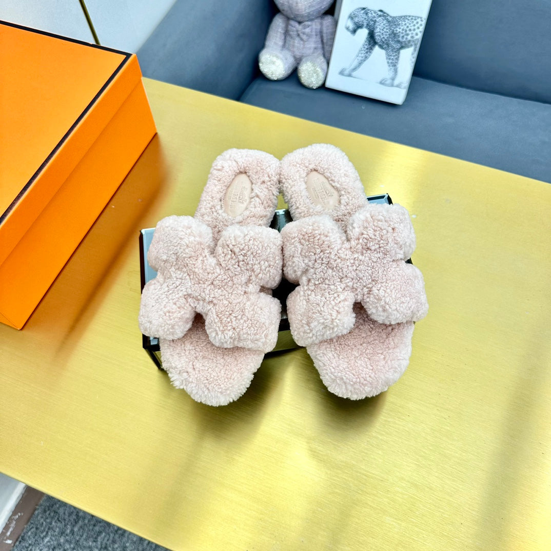 0RAN SHEARLING SANDALS LIGHT PINK、mysite、Cacoeks