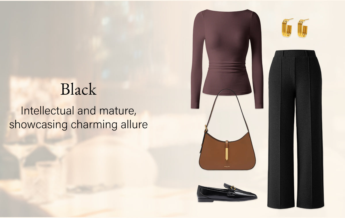 Black color exudes intellect and maturity with charming allure