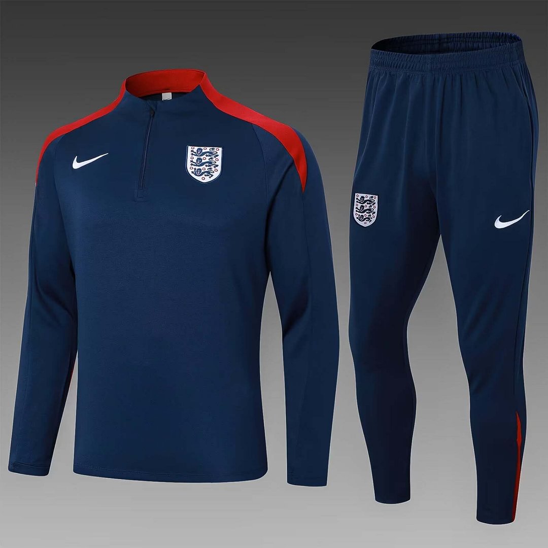 2024 England Half-Pull Training Suit Royal blue Soccer Jersey Set-mysite Custom Football Kit- Nextkits