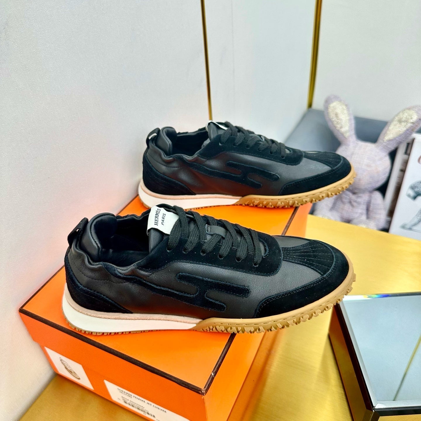 JET SNEAKER IN BLACK CALFSKIN AND SUEDE、mysite、Cacoeks